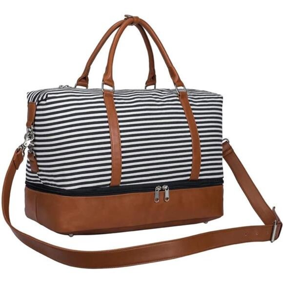 Weekender Bags for Women and Men Travel Duffel Bags with Shoe Compartment - Picture 2 of 7